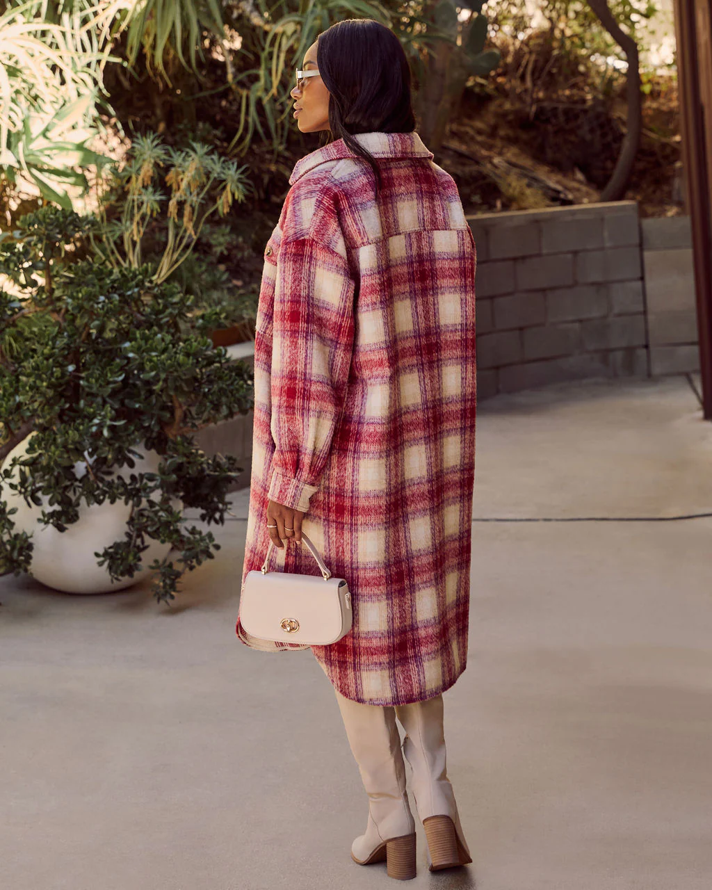 That September Feeling Plaid Pocketed Button Down Coat - Image 4