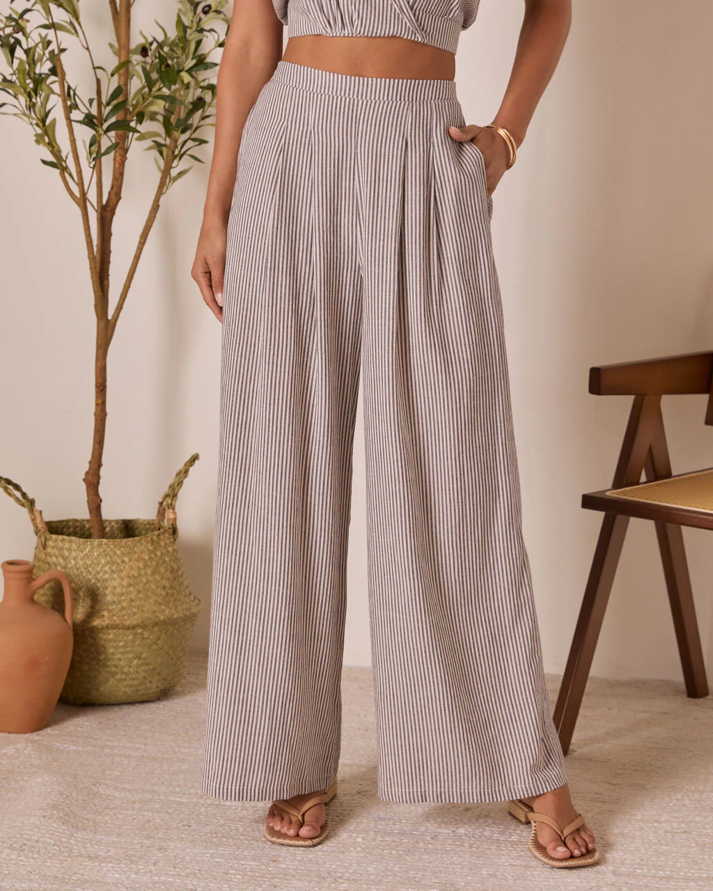 Thea High Rise Striped Pants - Image 2
