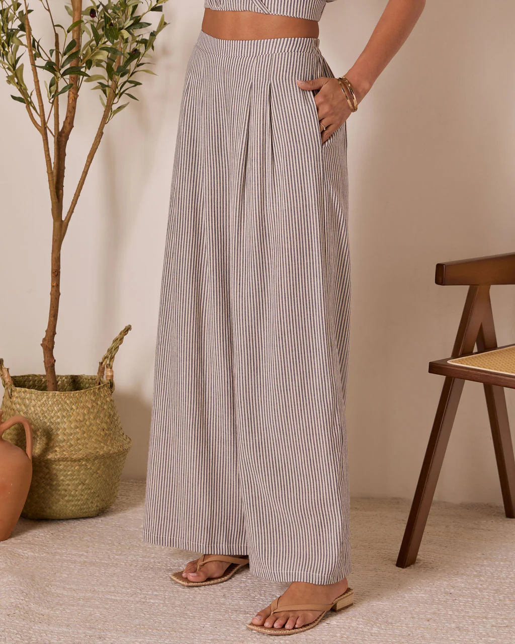 Thea High Rise Striped Pants - Image 3