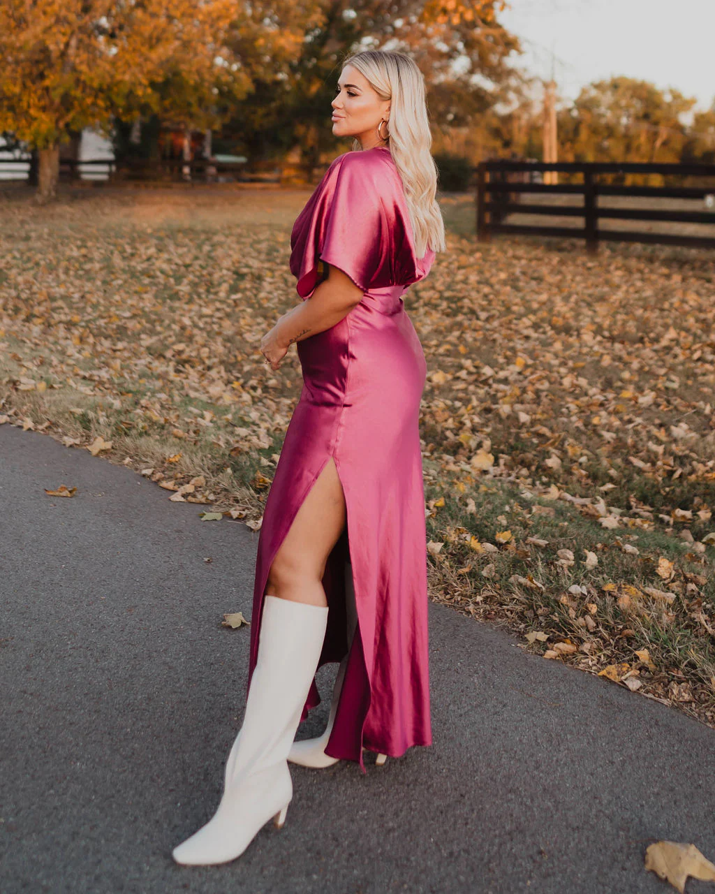 Theia Satin V-Neck Maxi Dress - Image 14