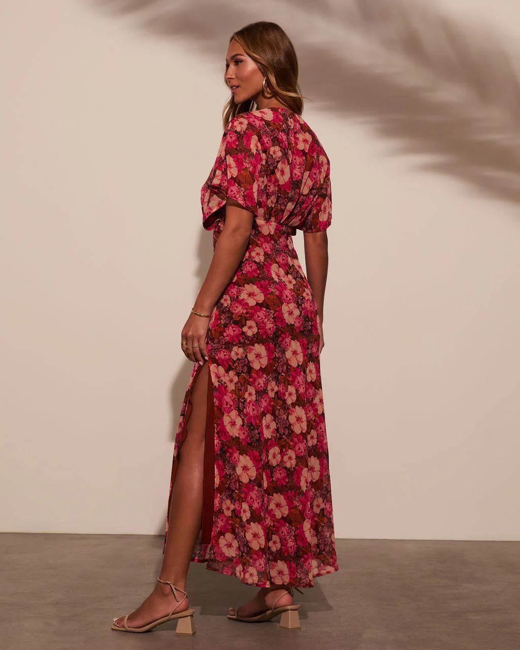 Theia Satin V-Neck Maxi Dress - Image 22