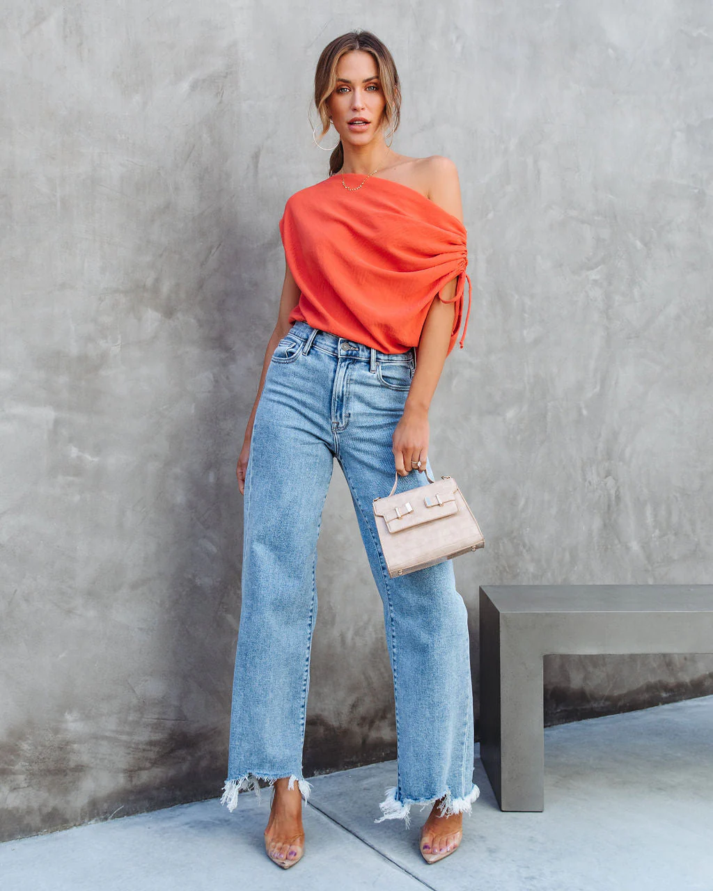 Thomas One Shoulder Ruched Cutout Top - Image 8