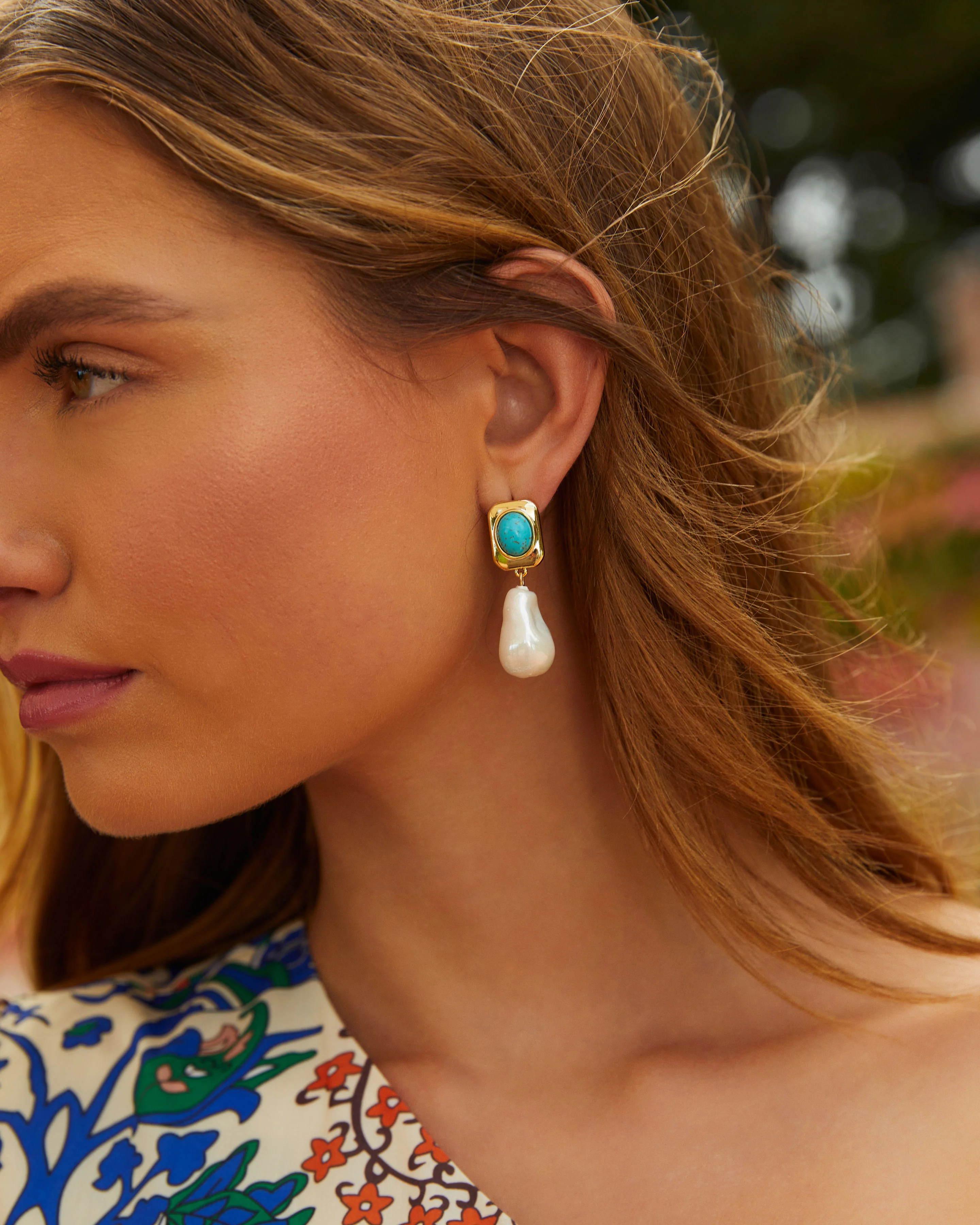 Tidal 18k Gold Plated Drop Earrings - Image 3