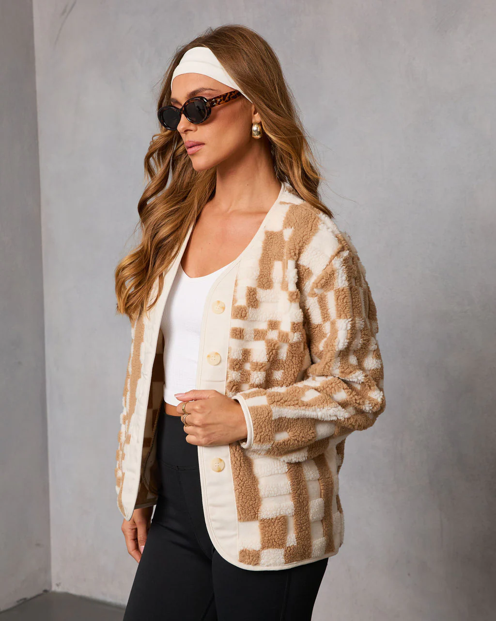 Timeless Form Geometric Sherpa Jacket - Image 3