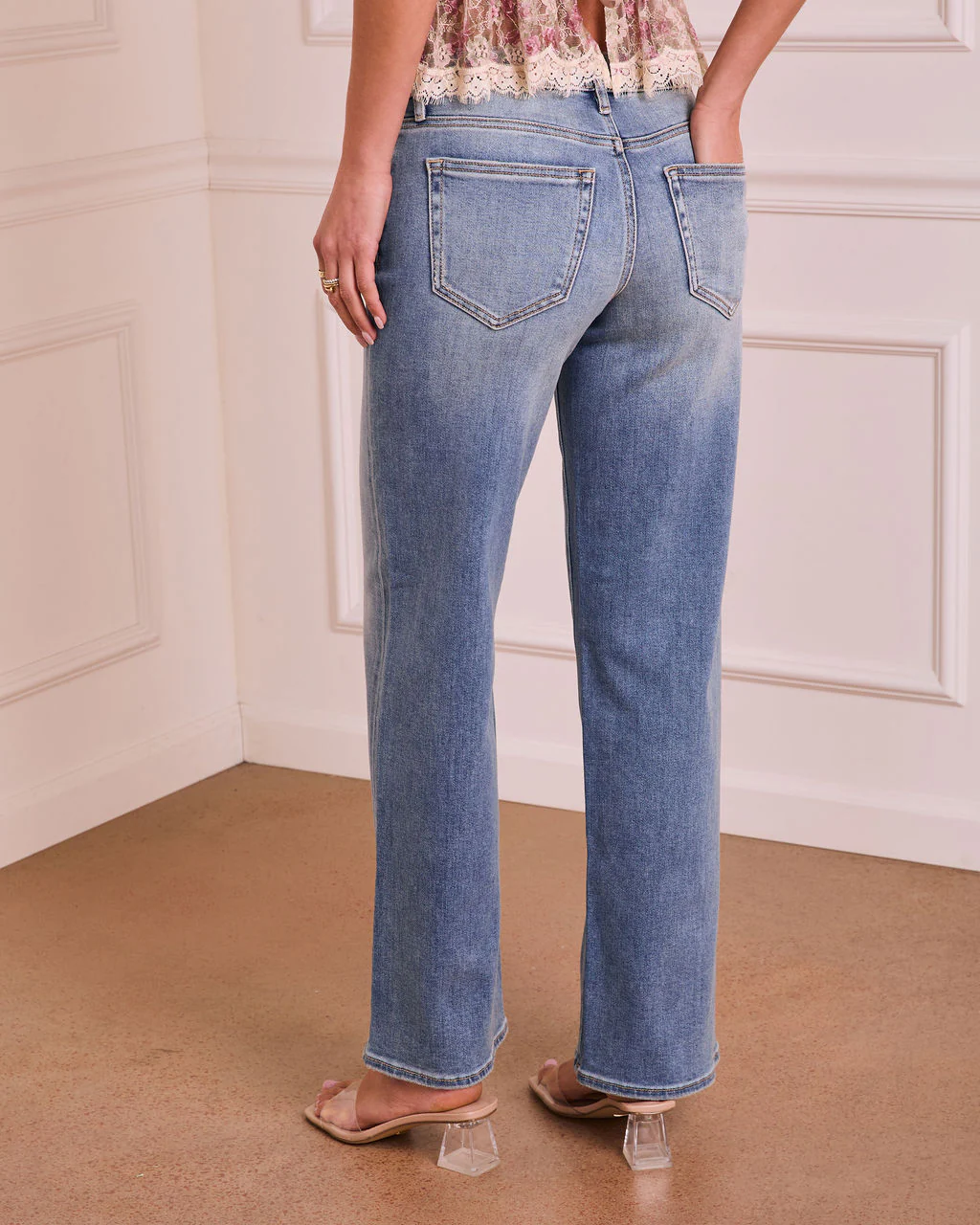Tisla Super Stretch Mid Rise Straight Leg Jeans - Image 4