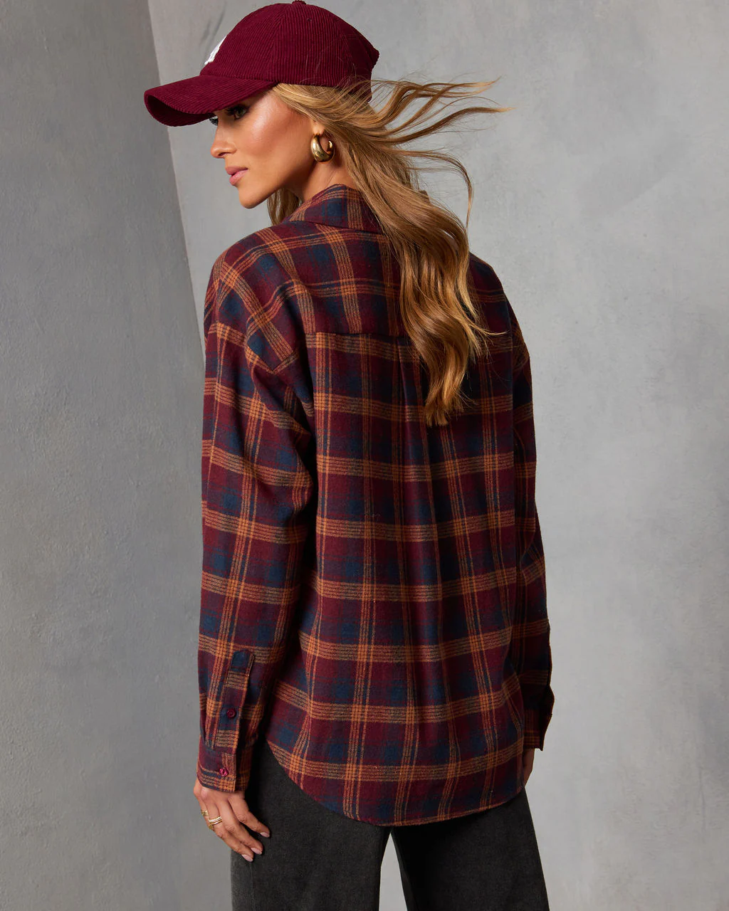 Toasted Maple Plaid Button Down Top - Image 4