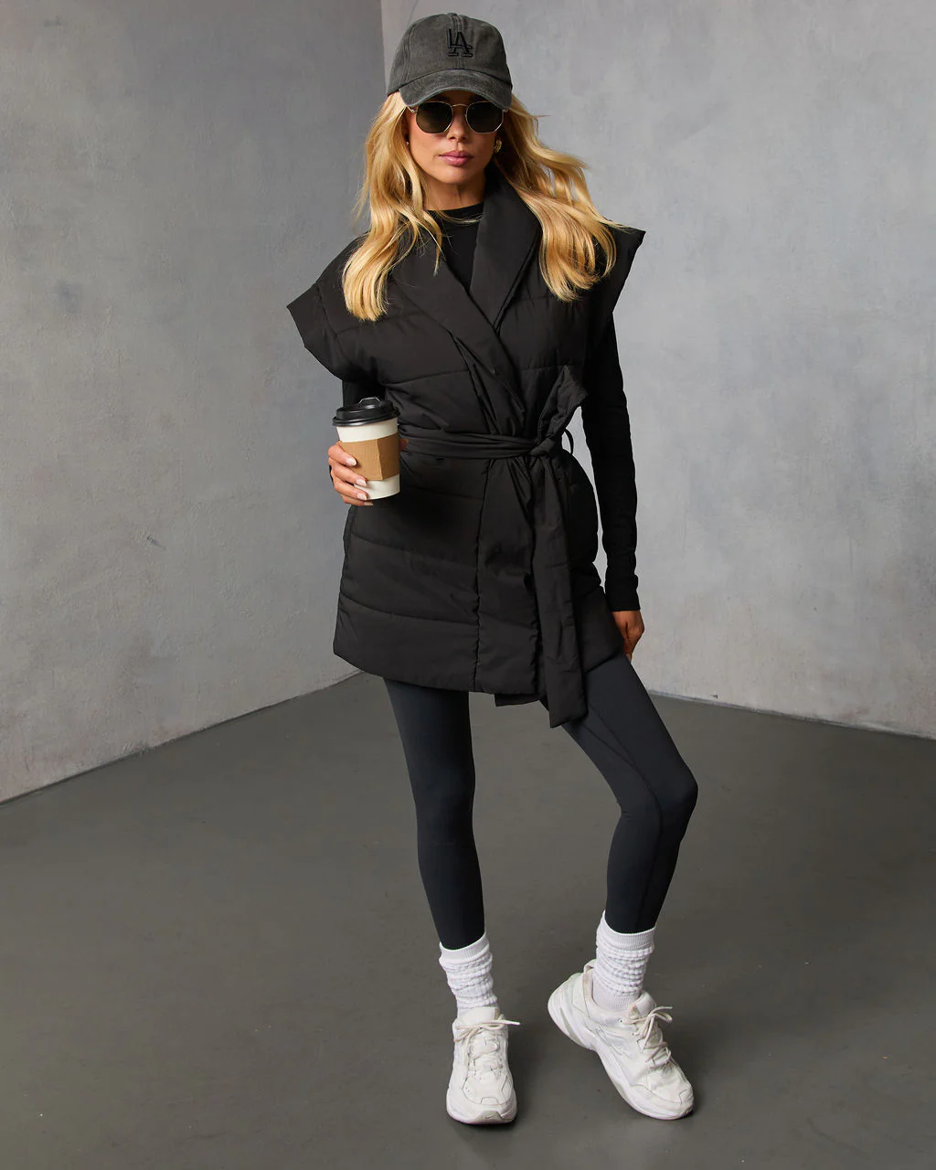Toasted Oat Puffer Waist Tie Vest - Image 7