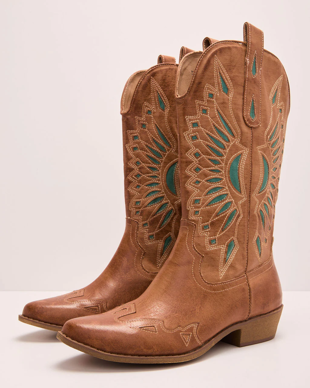 Trail Blazer Embroidered Vegan Leather Western Boots - Image 2