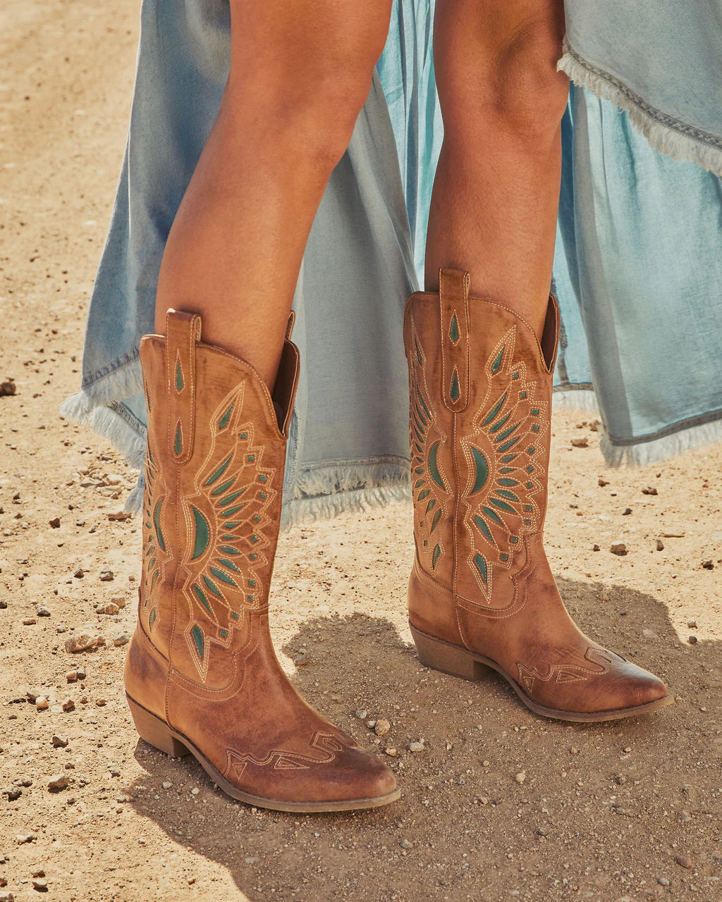 Trail Blazer Embroidered Vegan Leather Western Boots - Image 4