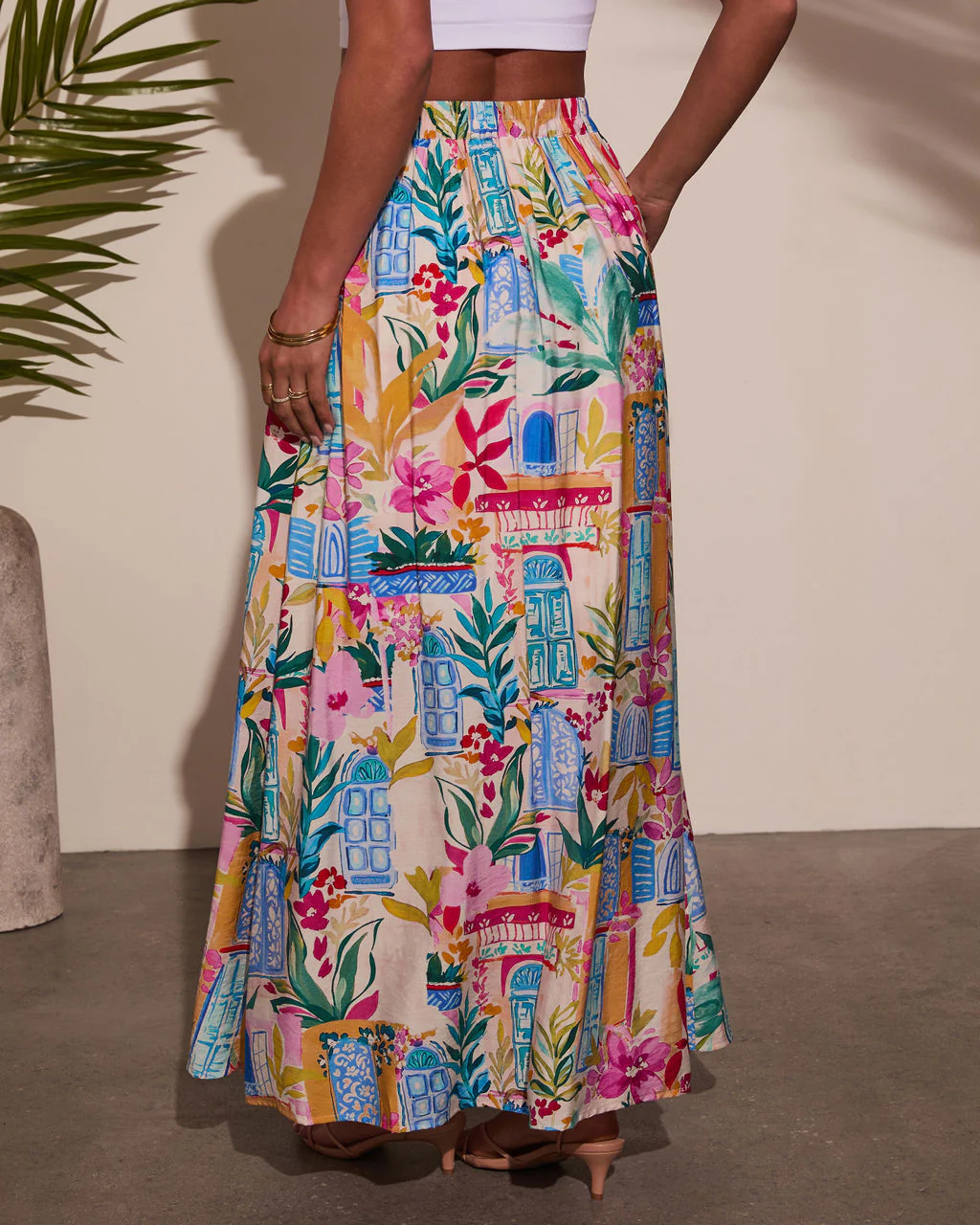 Travel Dreams Flowy Maxi Skirt - Image 4