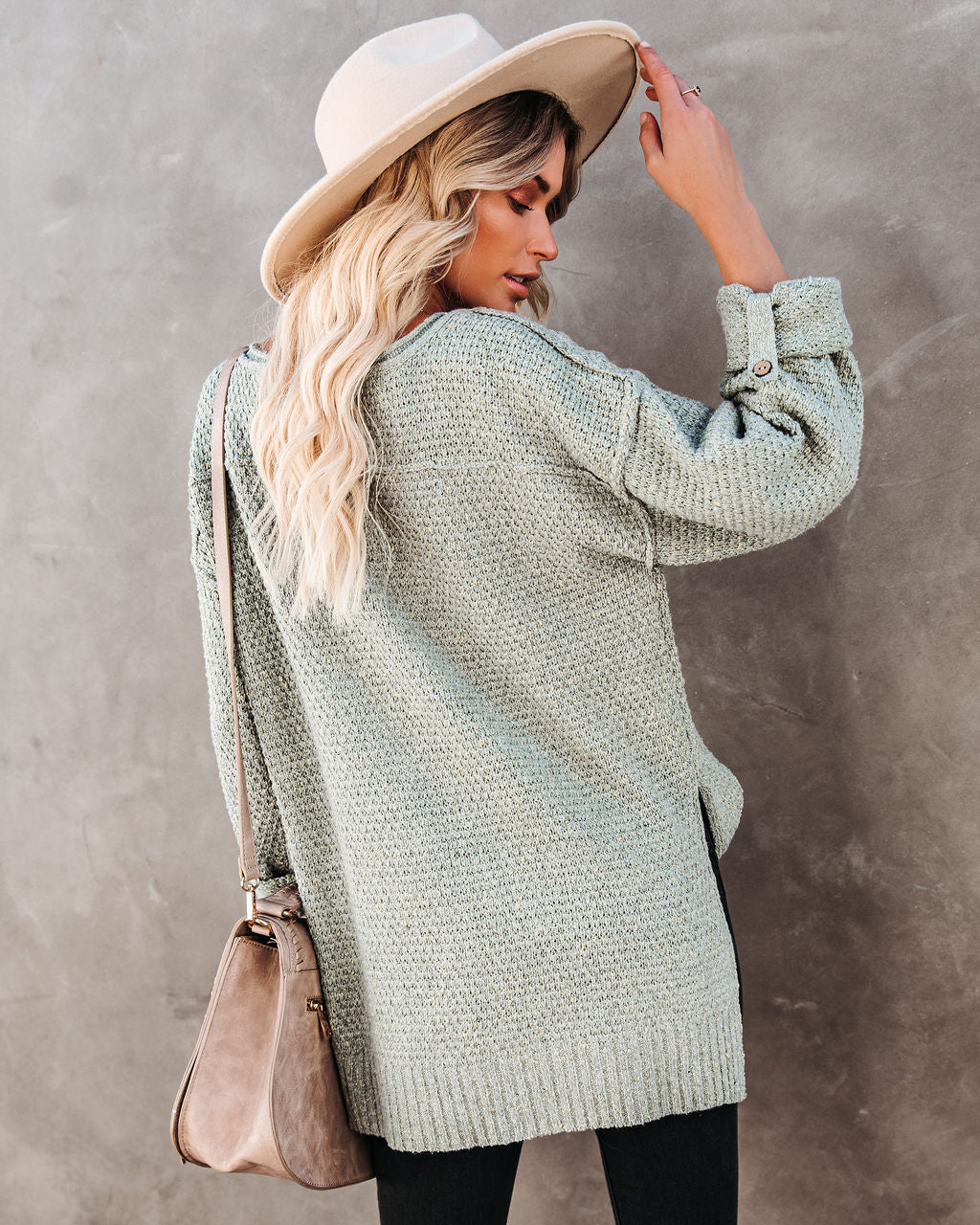 Trev Speckled Knit Henley Sweater - Image 2
