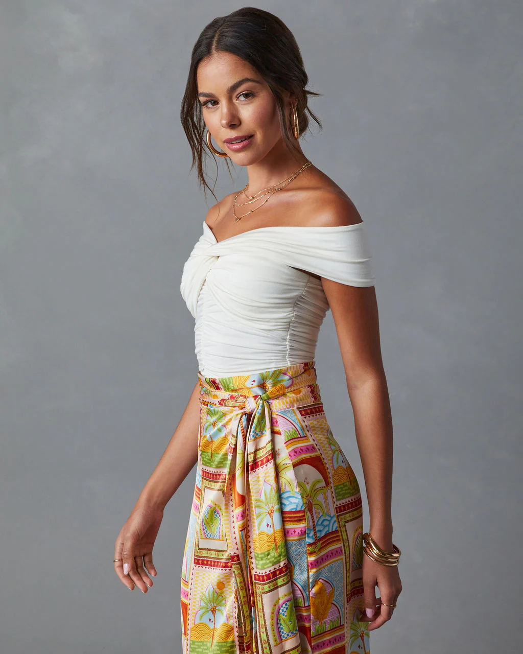 Trisha Off The Shoulder Ruched Bodysuit - Image 3