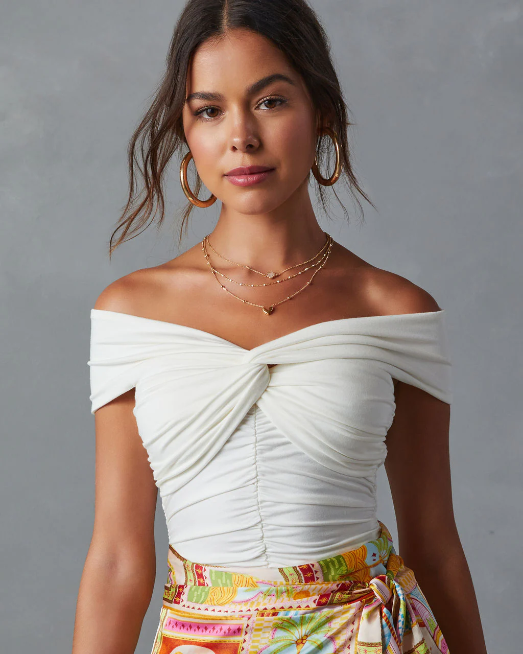Trisha Off The Shoulder Ruched Bodysuit - Image 6