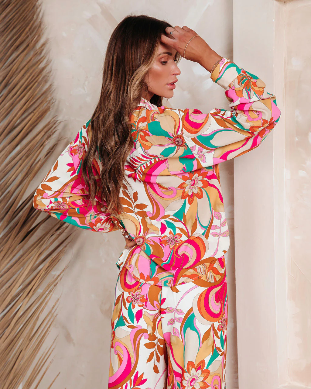 Tropez Printed Button Down Top - Image 4