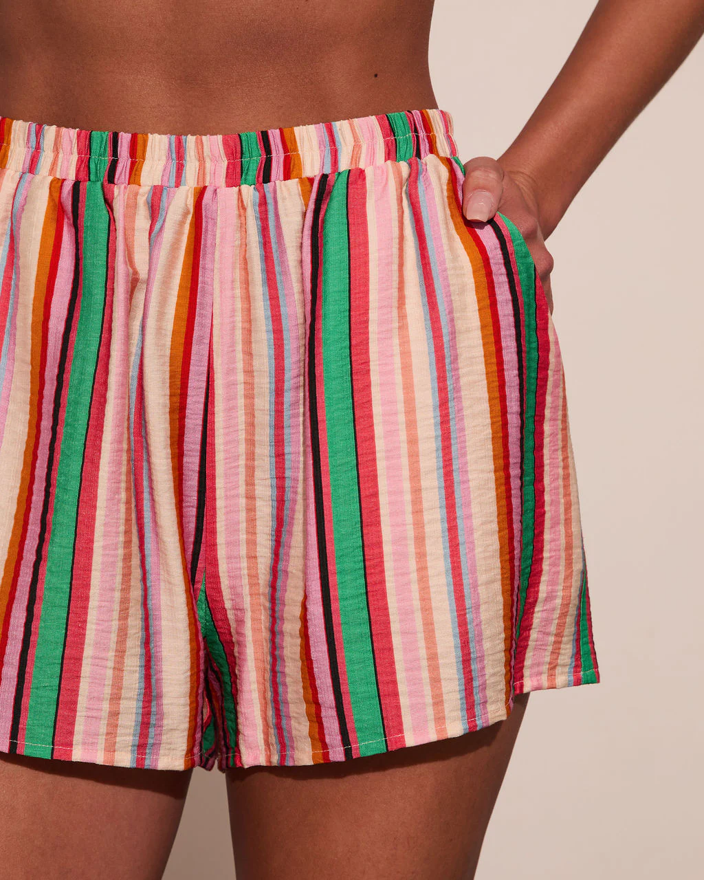 Tropic Chic Striped Mid Rise Shorts - Image 6