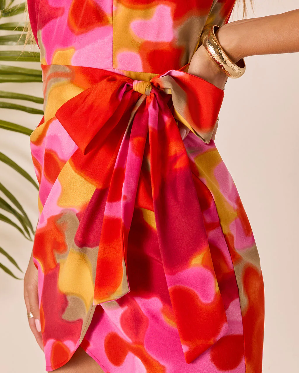 Tropic Kiss One Shoulder Wrap Mini Dress - Image 6