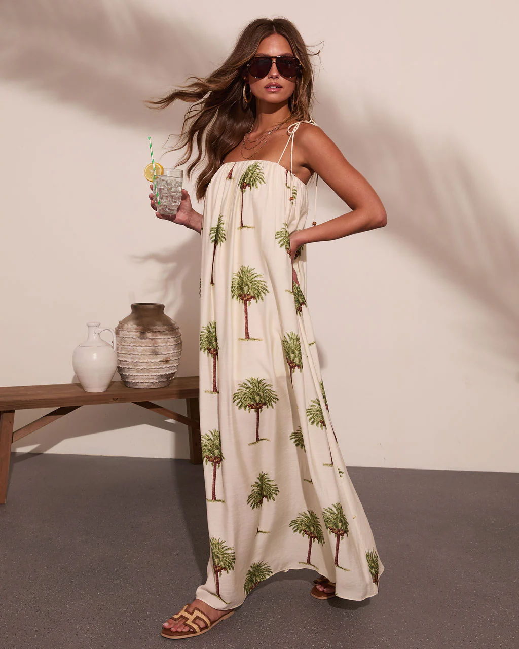Tropic Treasure Palm Print Maxi Dress - Image 3