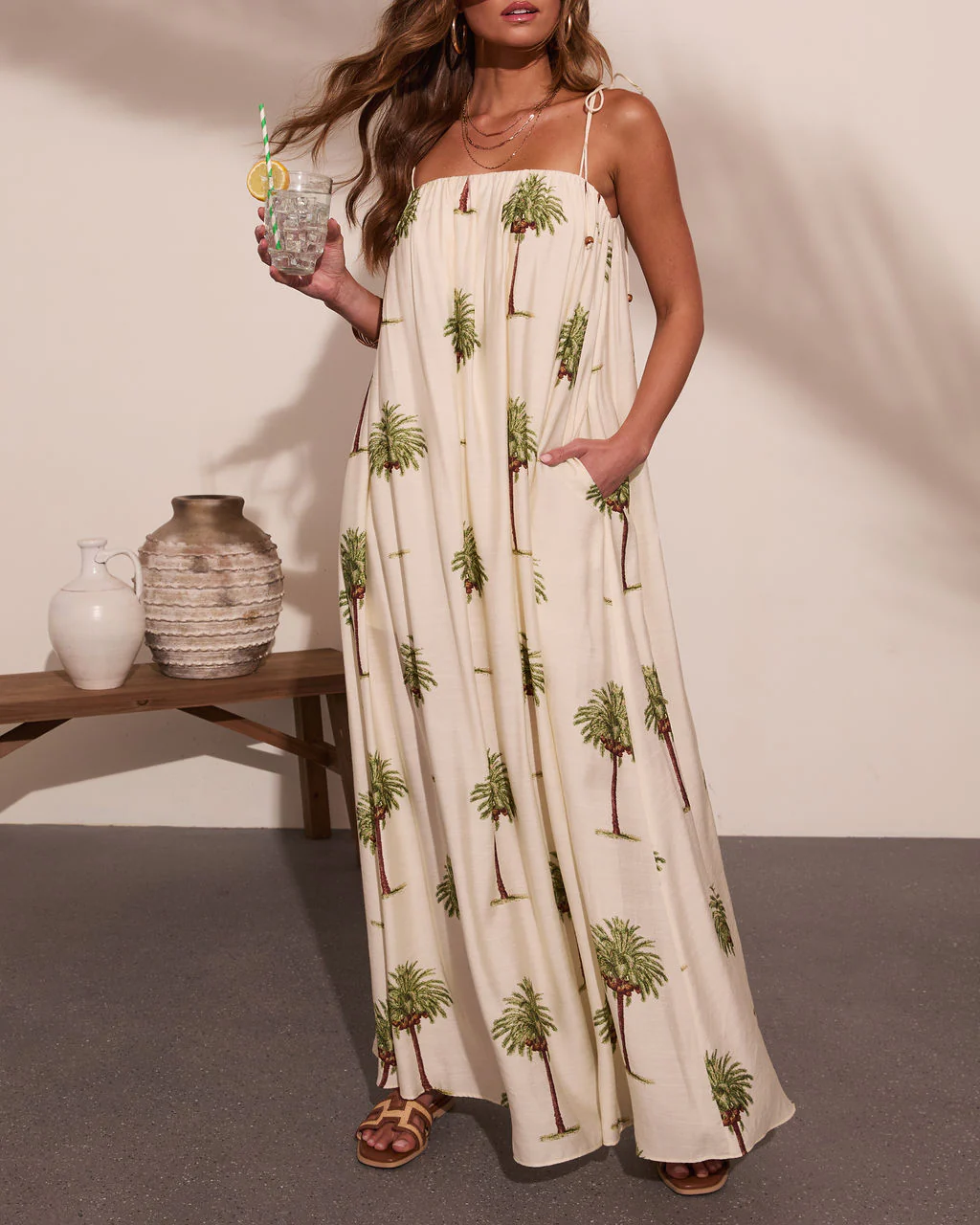 Tropic Treasure Palm Print Maxi Dress - Image 5