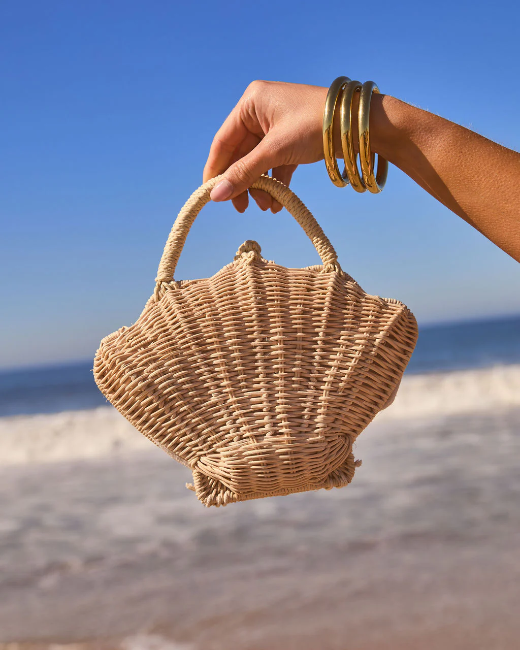 Tropical Coast Raffia Seashell Bag - Image 4