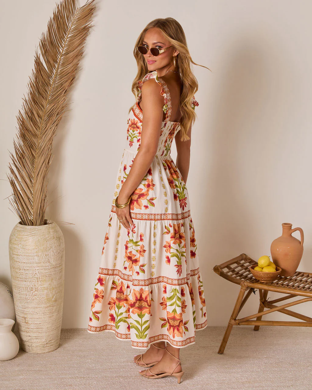 Tropical Reverie Tiered Floral Maxi Dress - Image 10