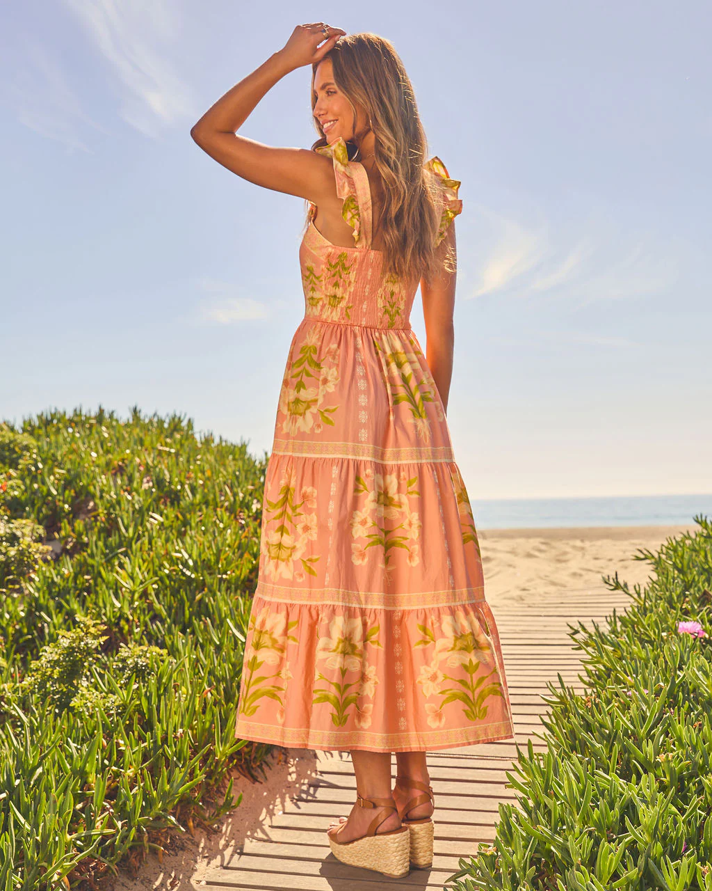 Tropical Reverie Tiered Floral Maxi Dress - Image 4
