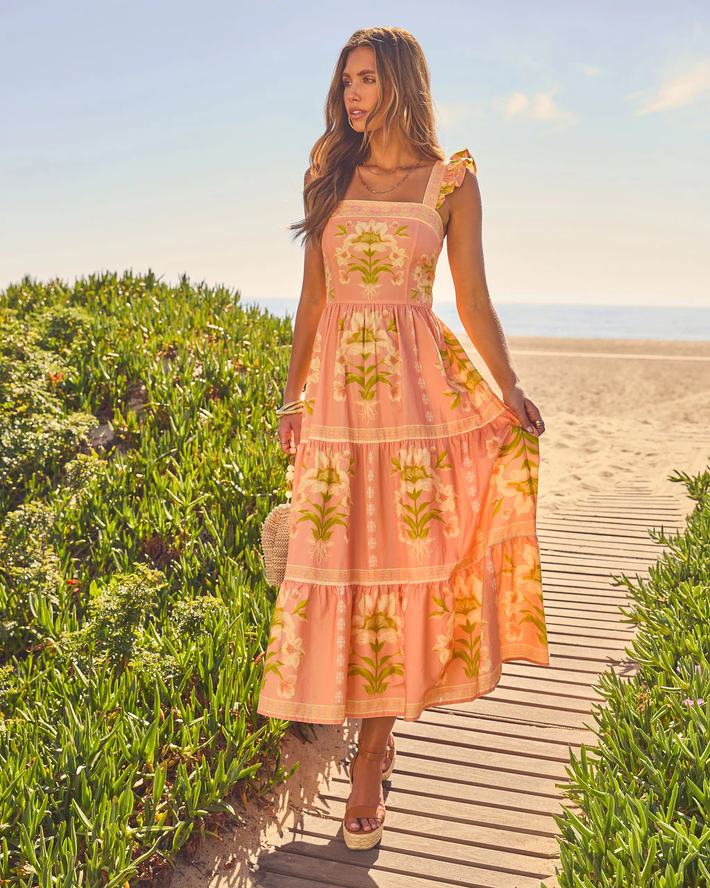 Tropical Reverie Tiered Floral Maxi Dress - Image 5