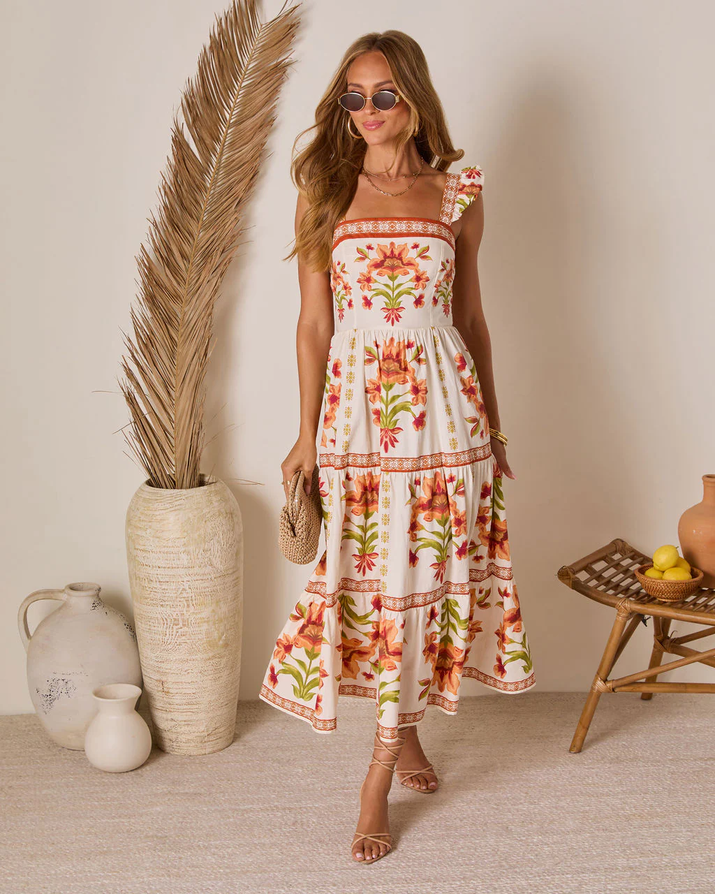 Tropical Reverie Tiered Floral Maxi Dress - Image 7