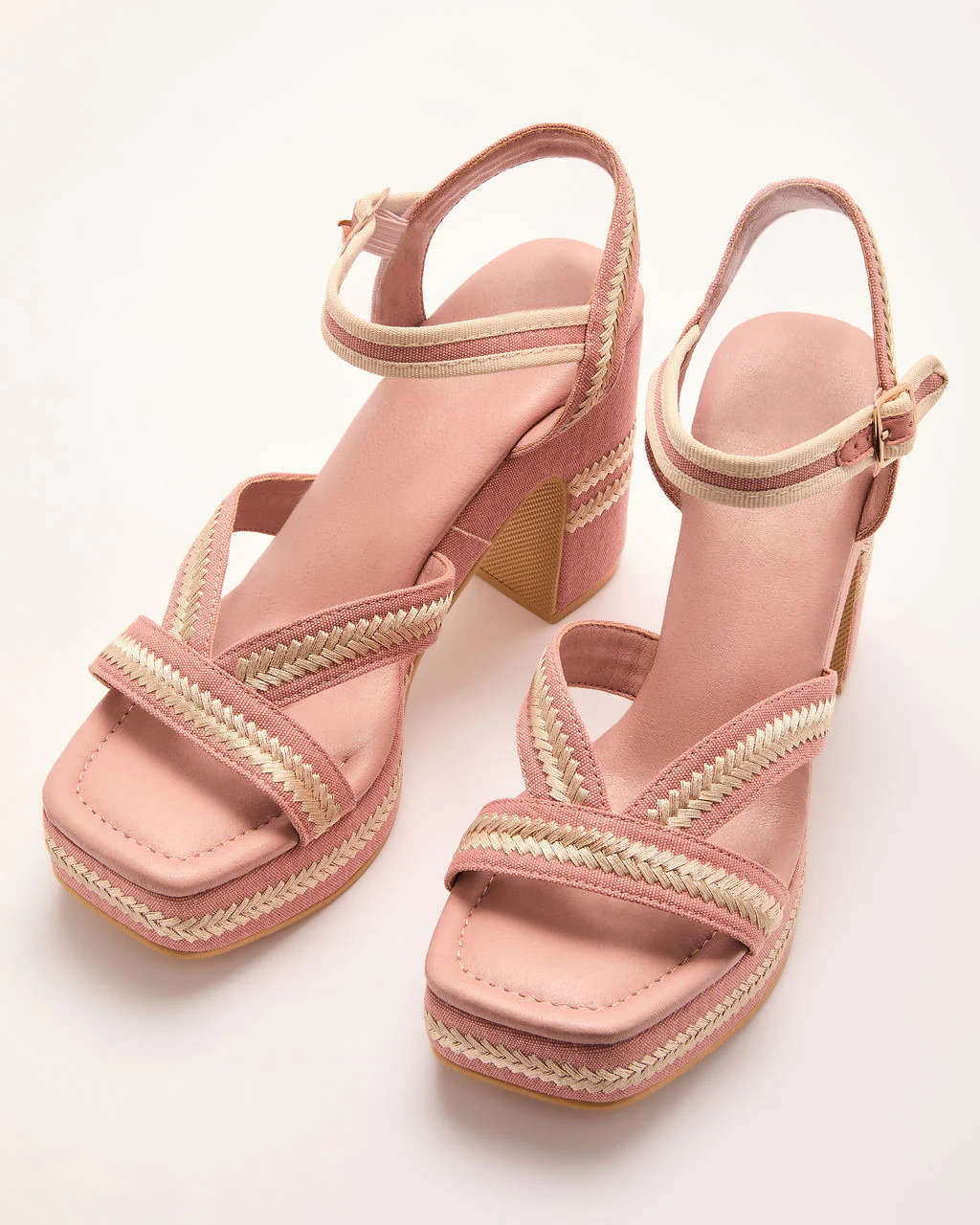 Tullia Contrast Trim Raffia Platform Sandals - Image 2