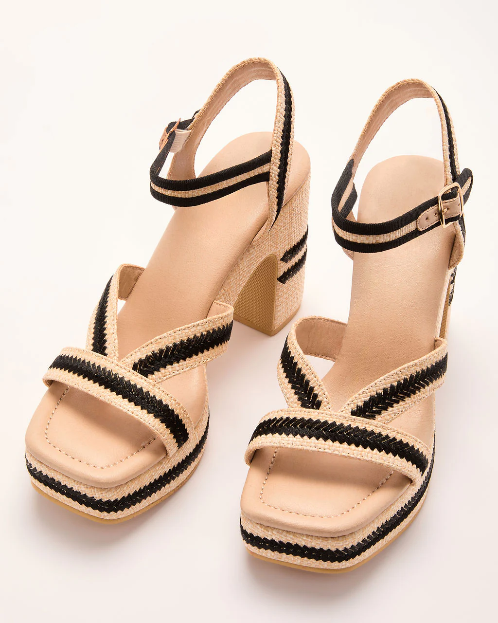 Tullia Contrast Trim Raffia Platform Sandals - Image 8