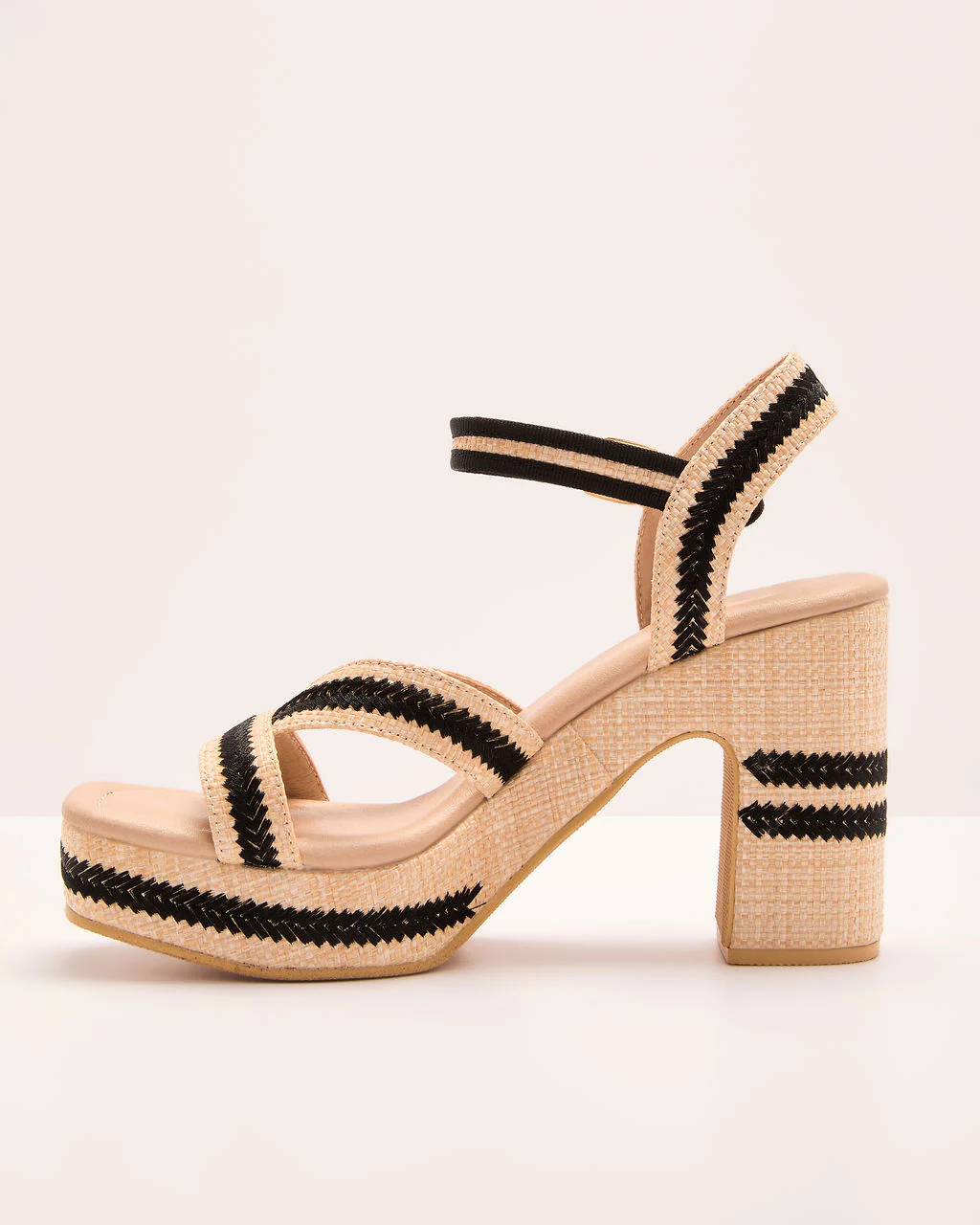 Tullia Contrast Trim Raffia Platform Sandals - Image 9