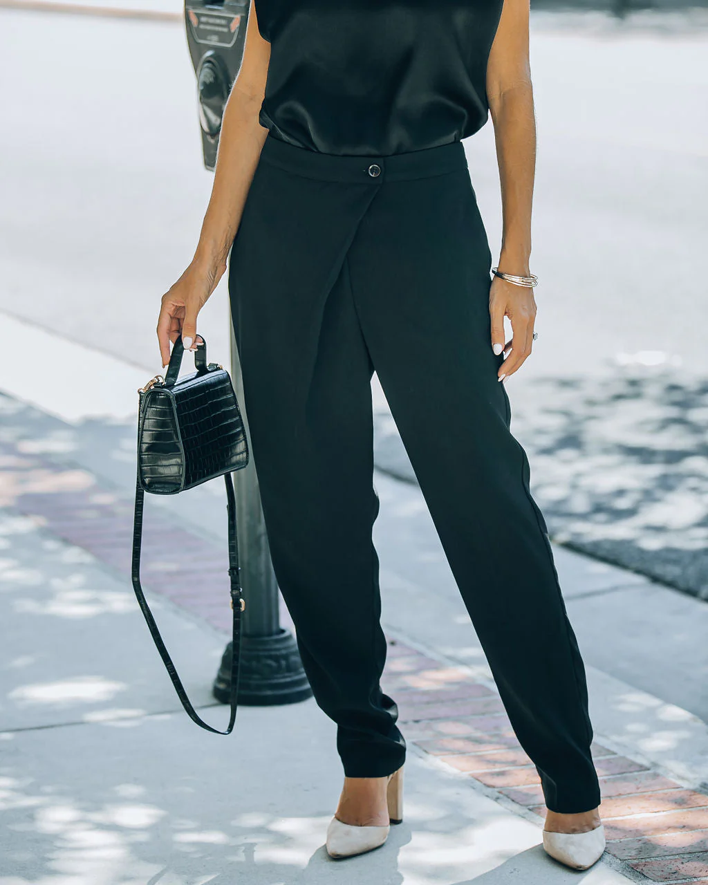 Uncommon Times Pocketed Asymmetrical Button Pants - Image 6