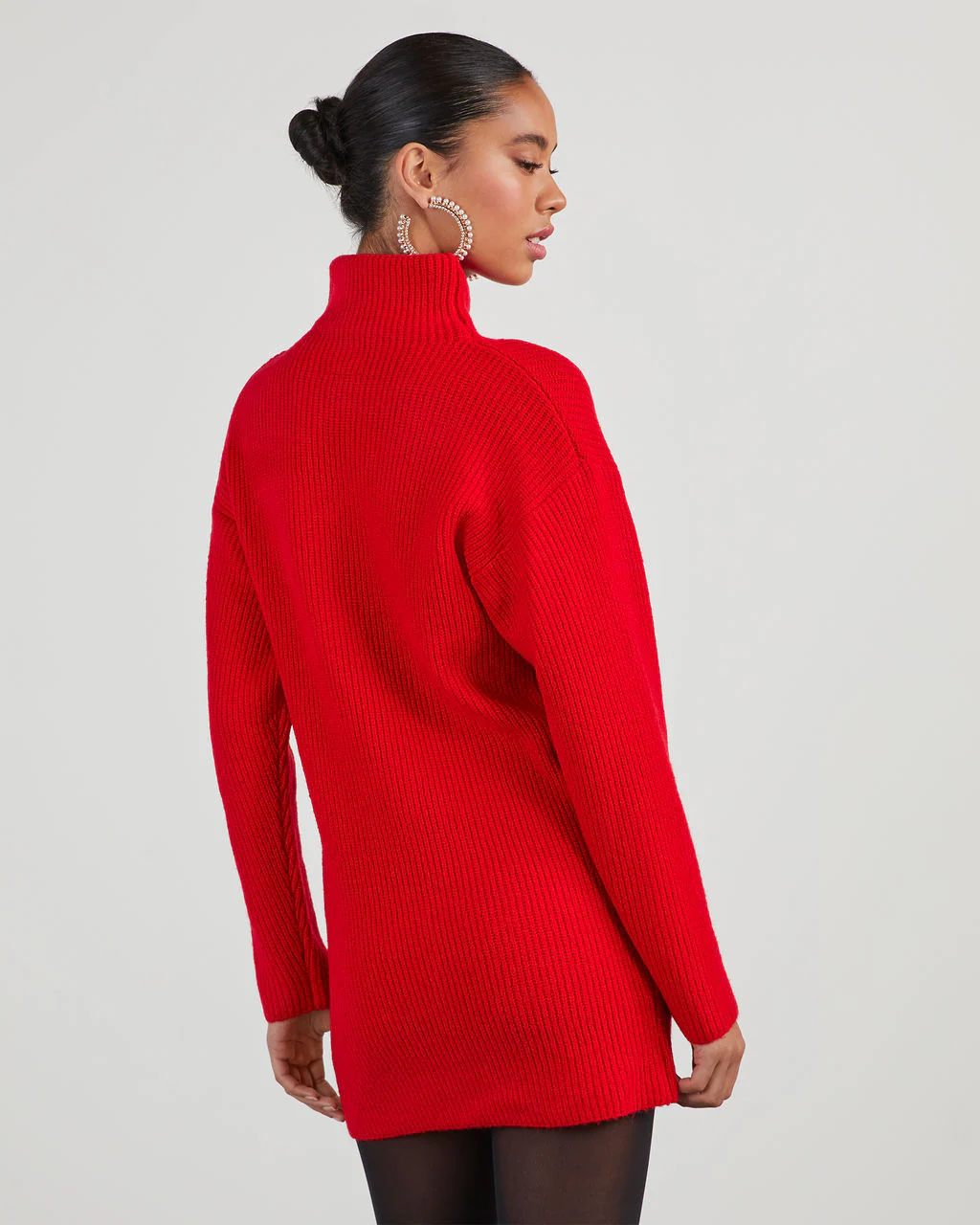 Uptown Girl Mock Neck Sweater Dress - Image 18