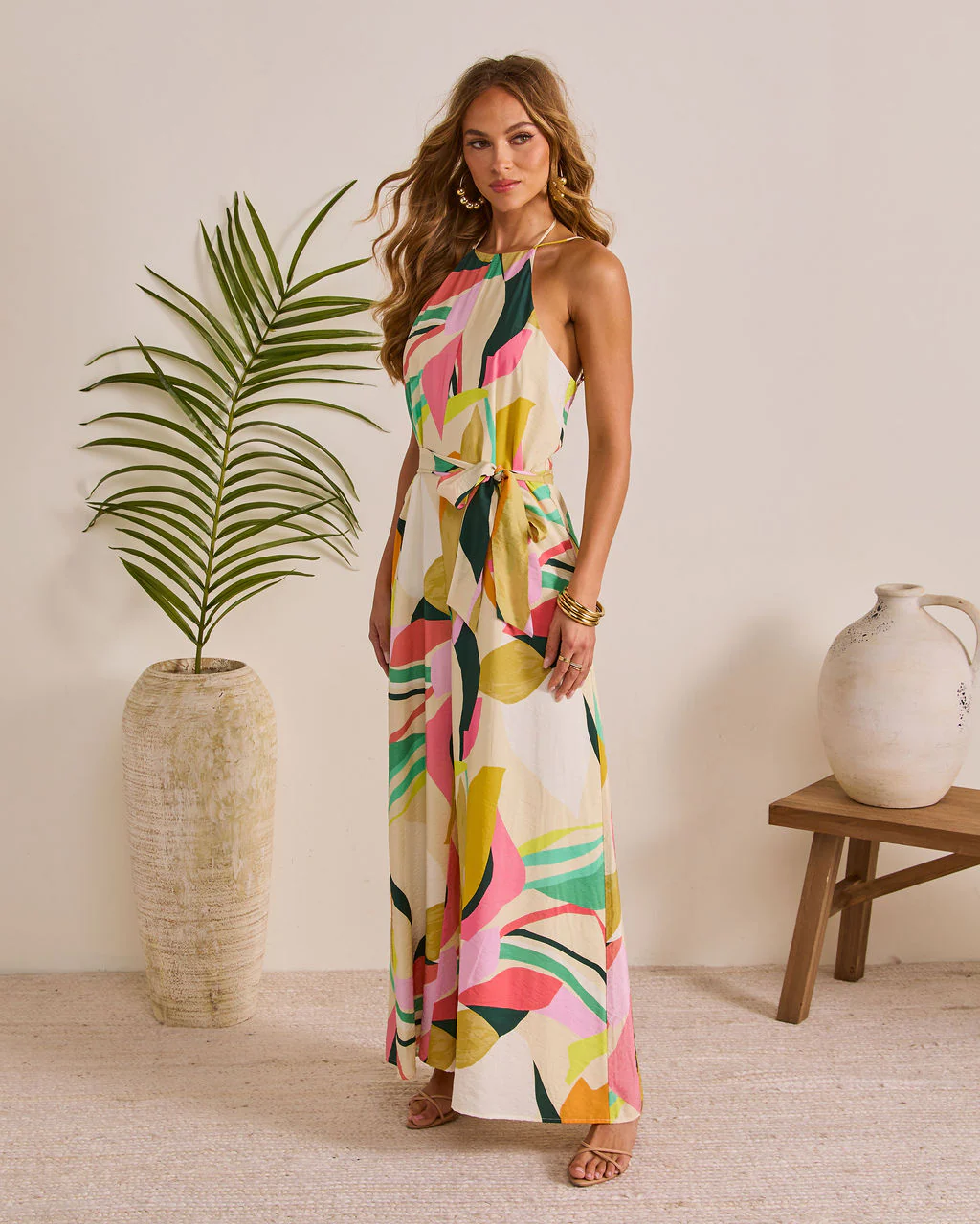 Vacation Crush Abstract Halter Jumpsuit - Image 3
