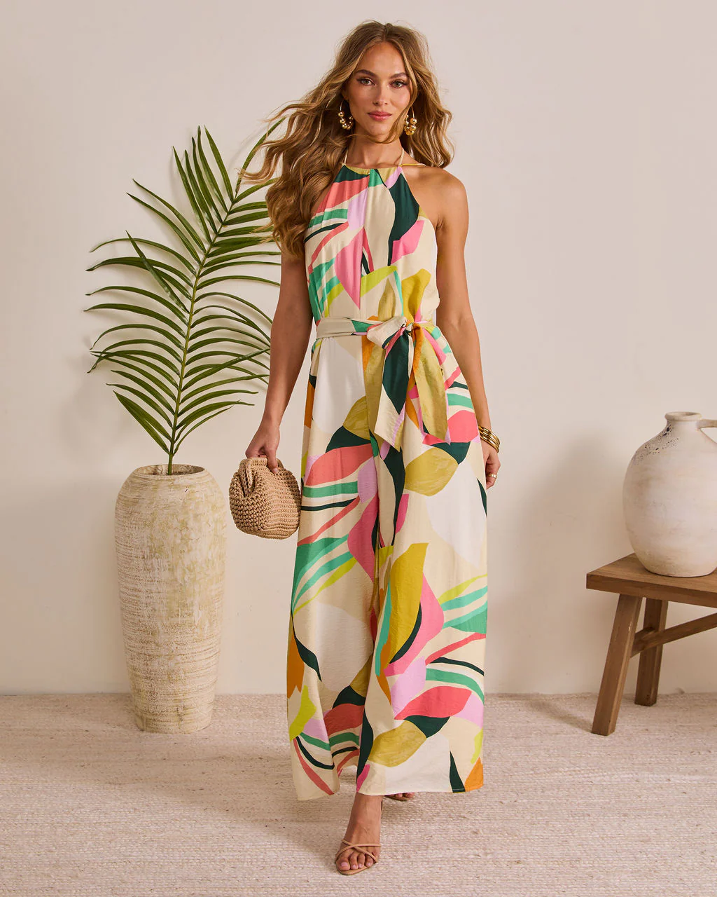 Vacation Crush Abstract Halter Jumpsuit - Image 5