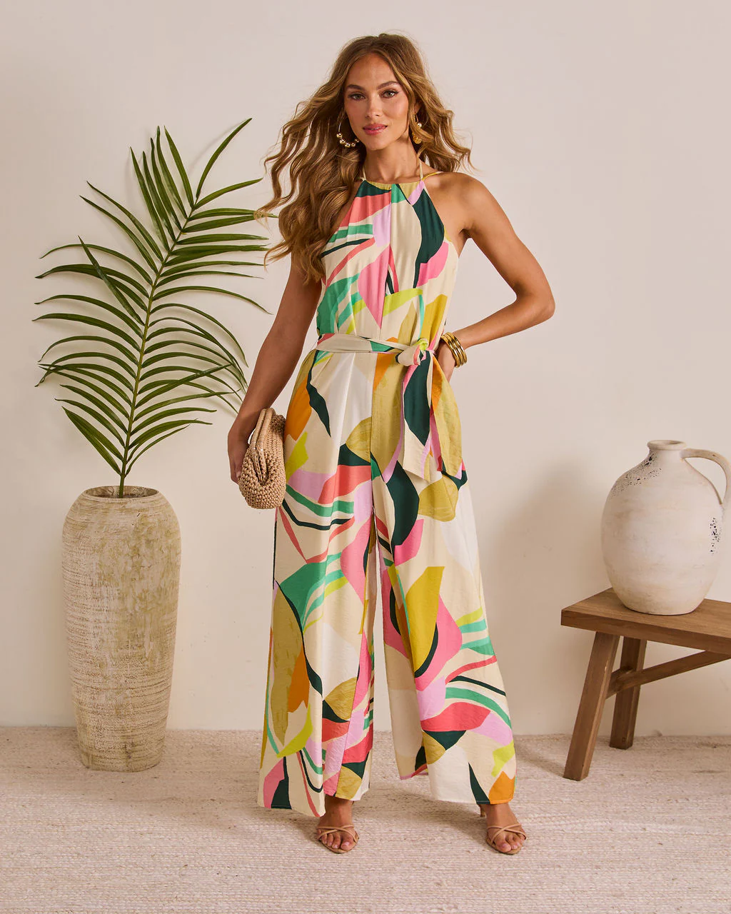 Vacation Crush Abstract Halter Jumpsuit - Image 6