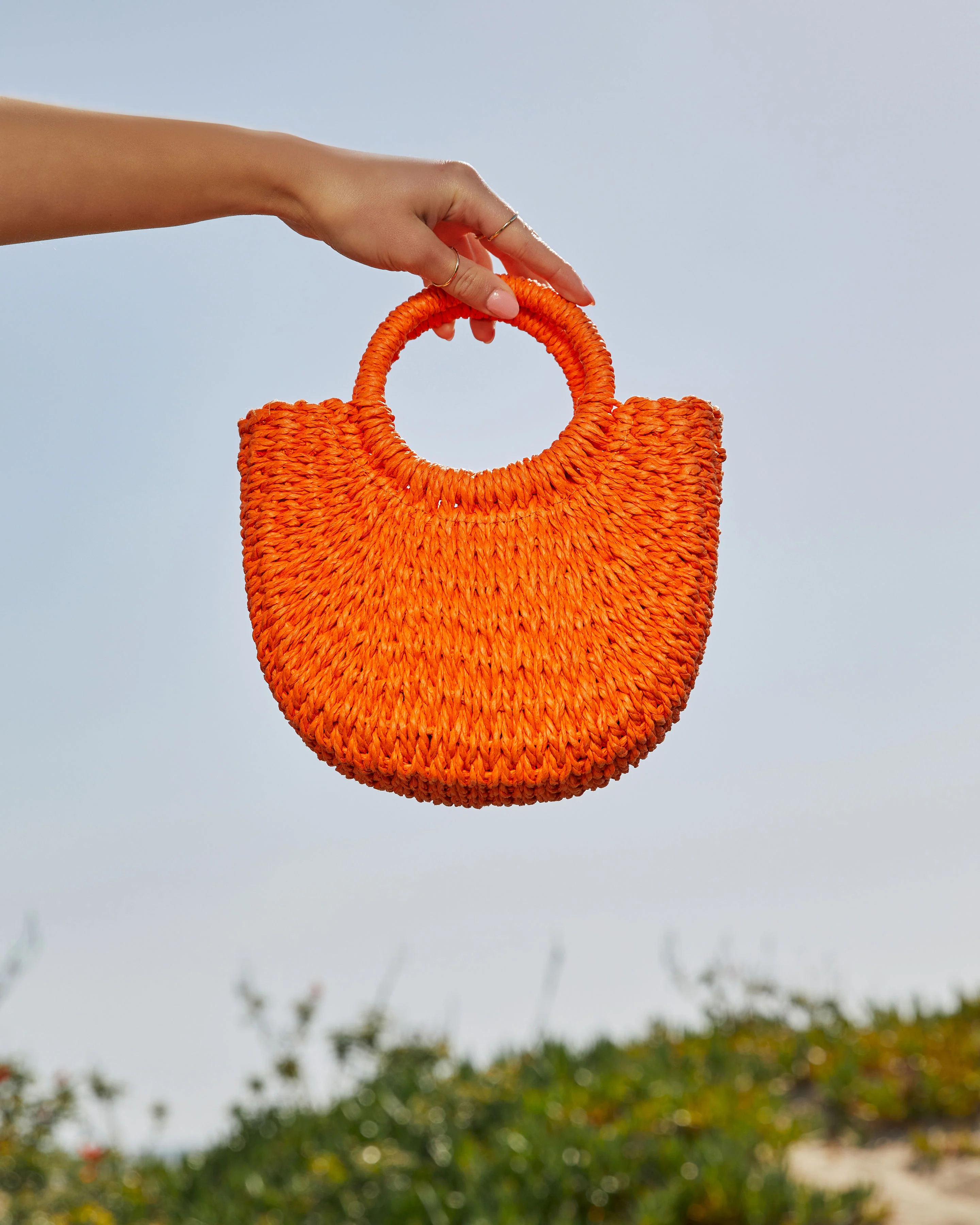 Valencia Small Rounded Straw Tote - Image 15
