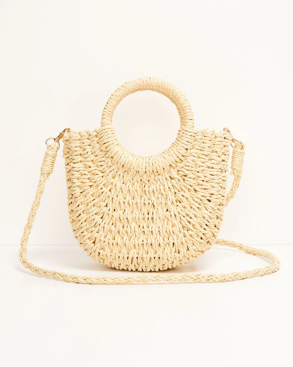 Valencia Small Rounded Straw Tote - Image 5