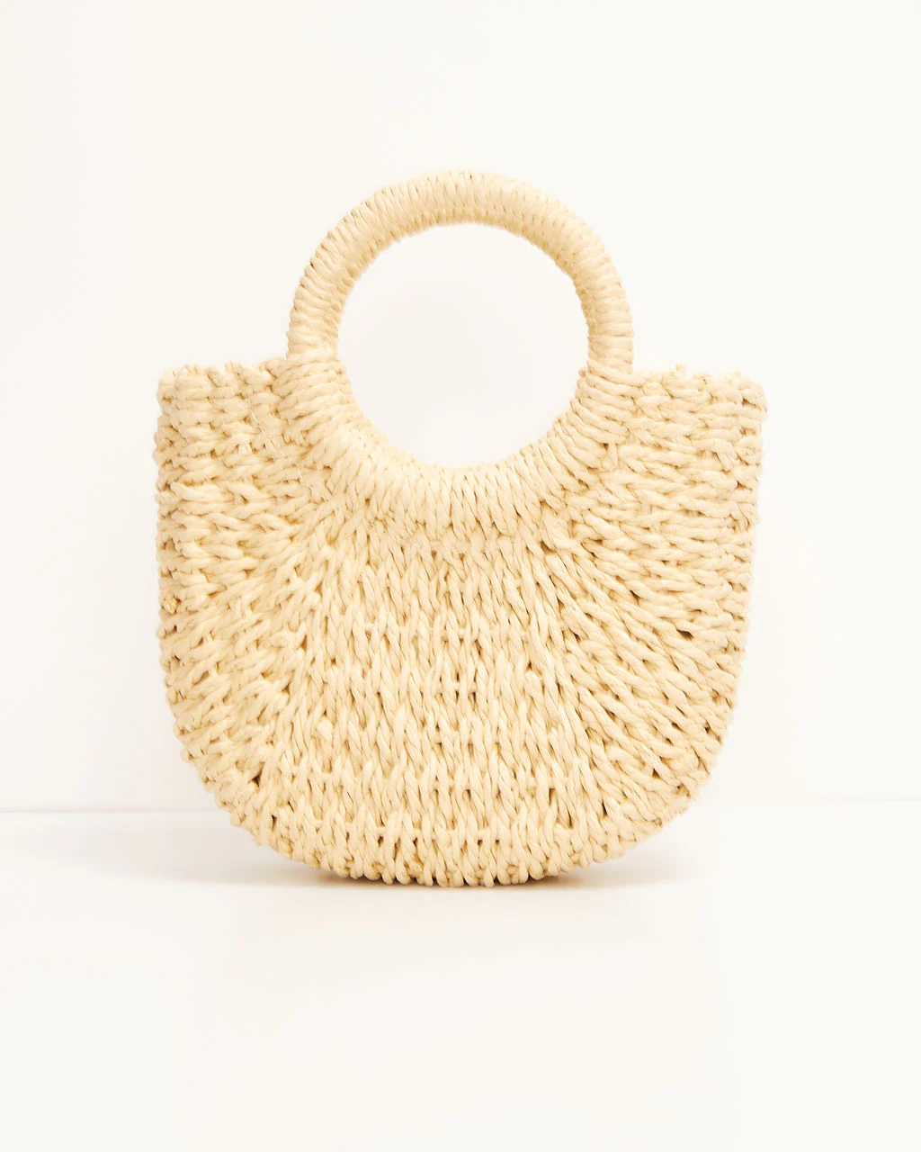 Valencia Small Rounded Straw Tote - Image 9