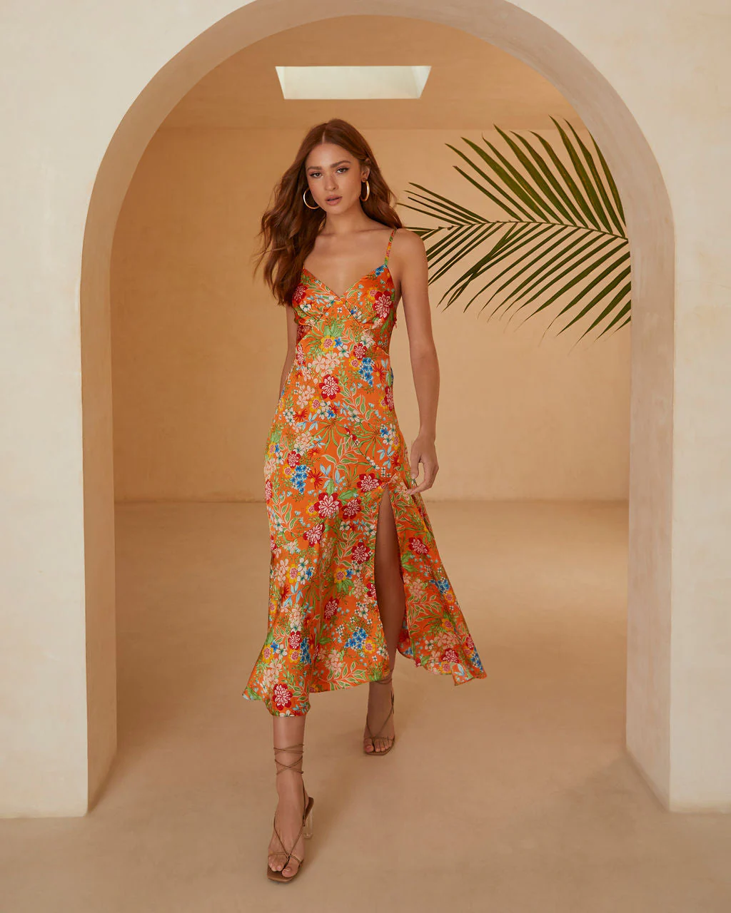 Valora Satin Slip Midi Dress - Image 5