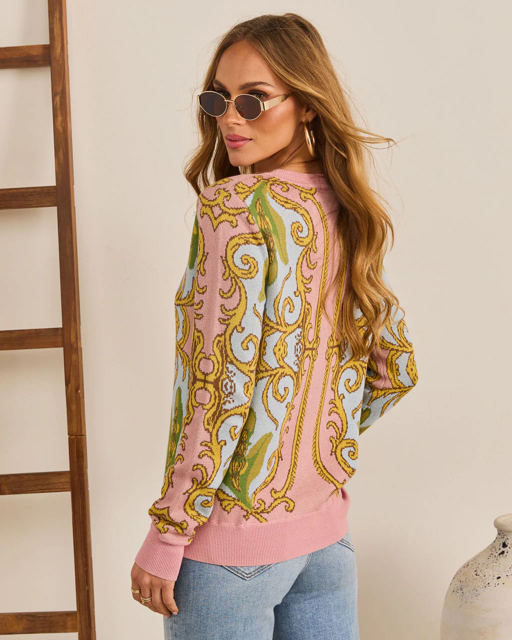 Velera Abstract Novelty Print Sweater - Image 4