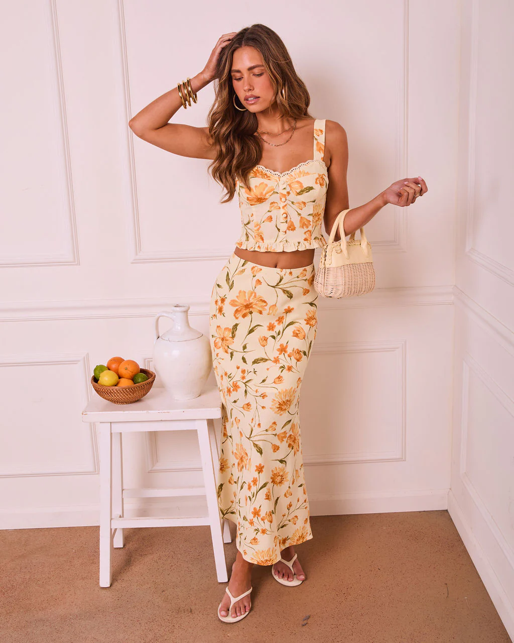 Veloura Floral Linen Maxi Skirt - Image 5