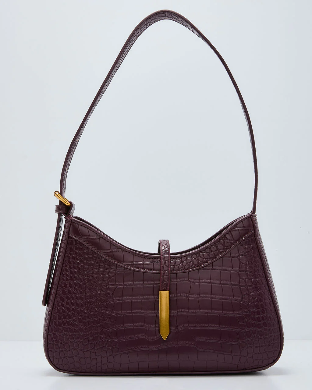 Verah Vegan Leather Croc Embossed Shoulder Bag - Image 3
