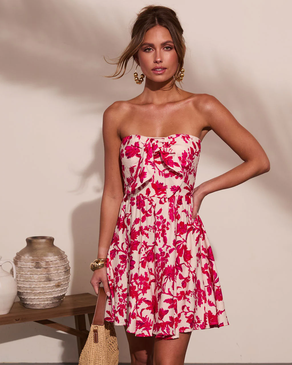 Veyra Strapless Tropical Print Mini Dress - Image 2