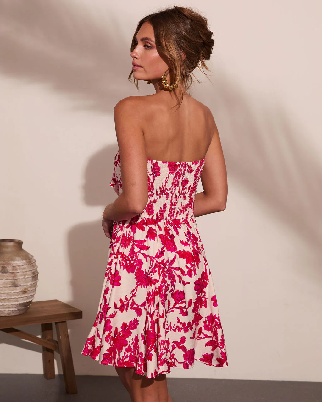 Veyra Strapless Tropical Print Mini Dress - Image 4