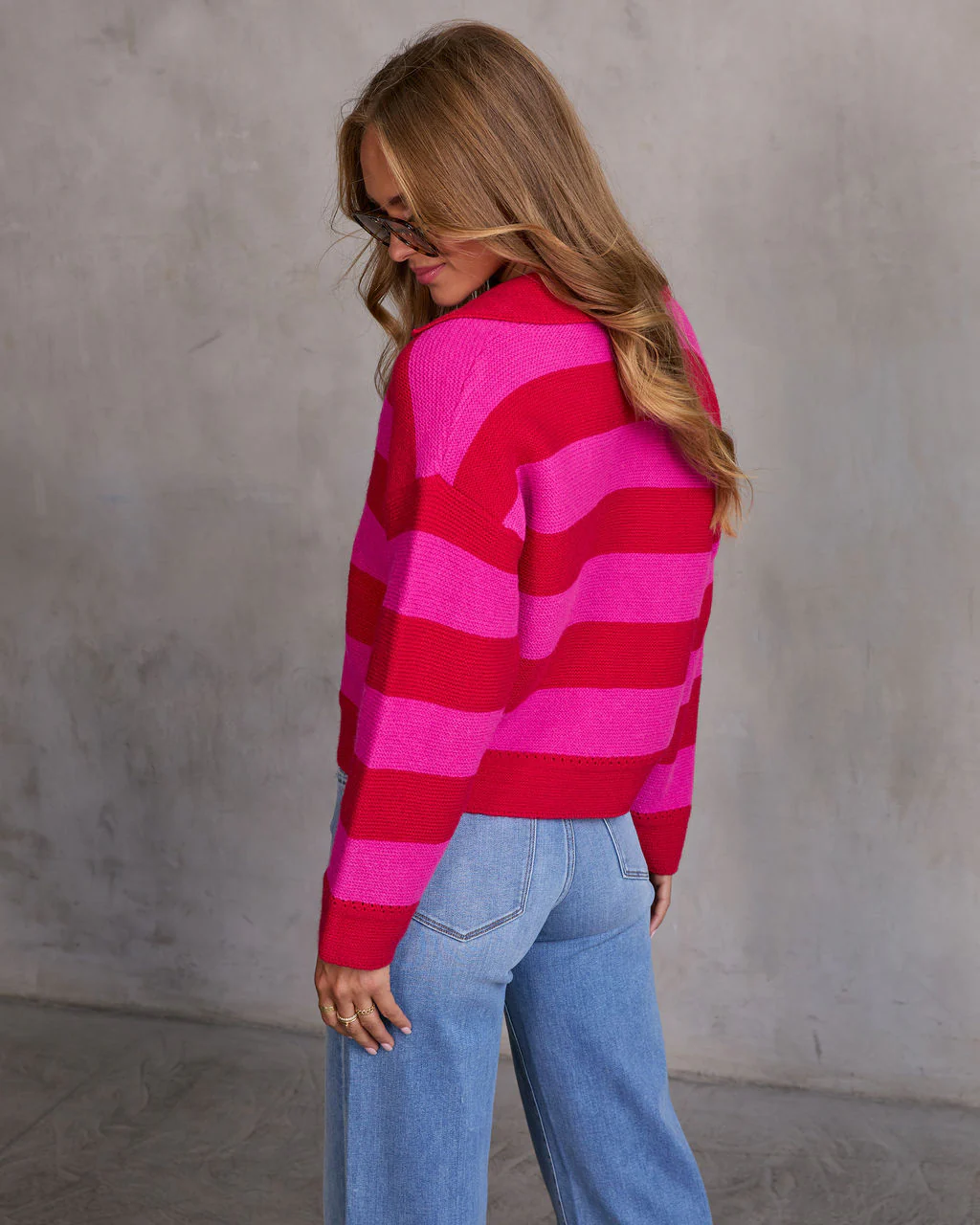 Violette Striped Collared Sweater - Image 4