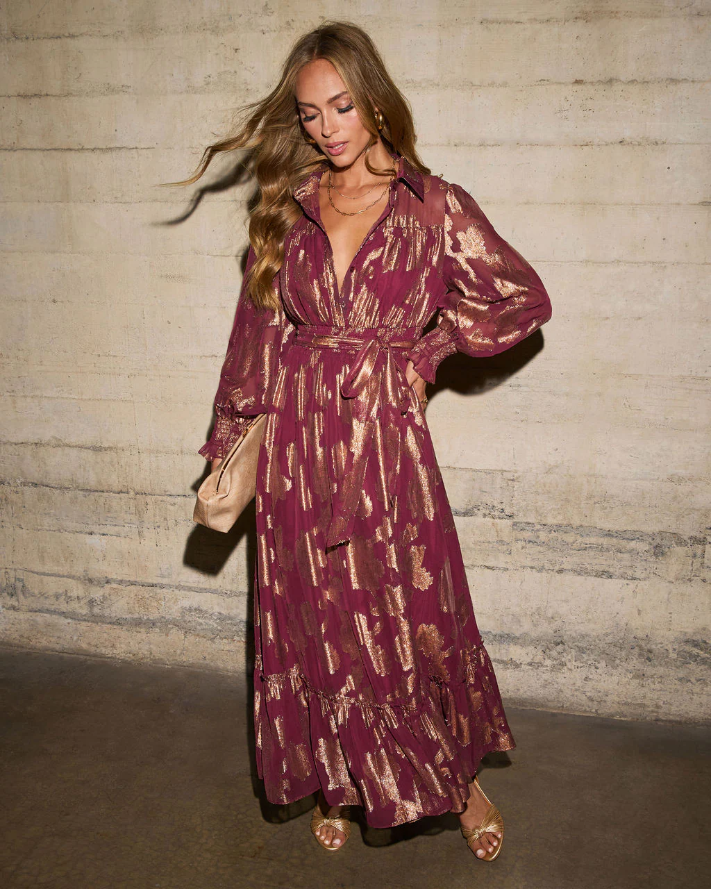 Vionette Printed Wrap Tie Maxi Dress - Image 6