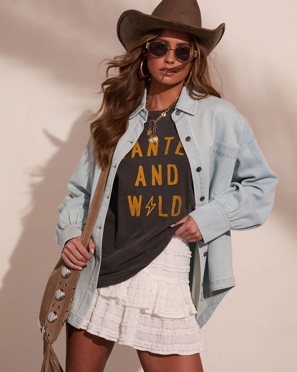 Wander West Denim Button Down Top - Image 5
