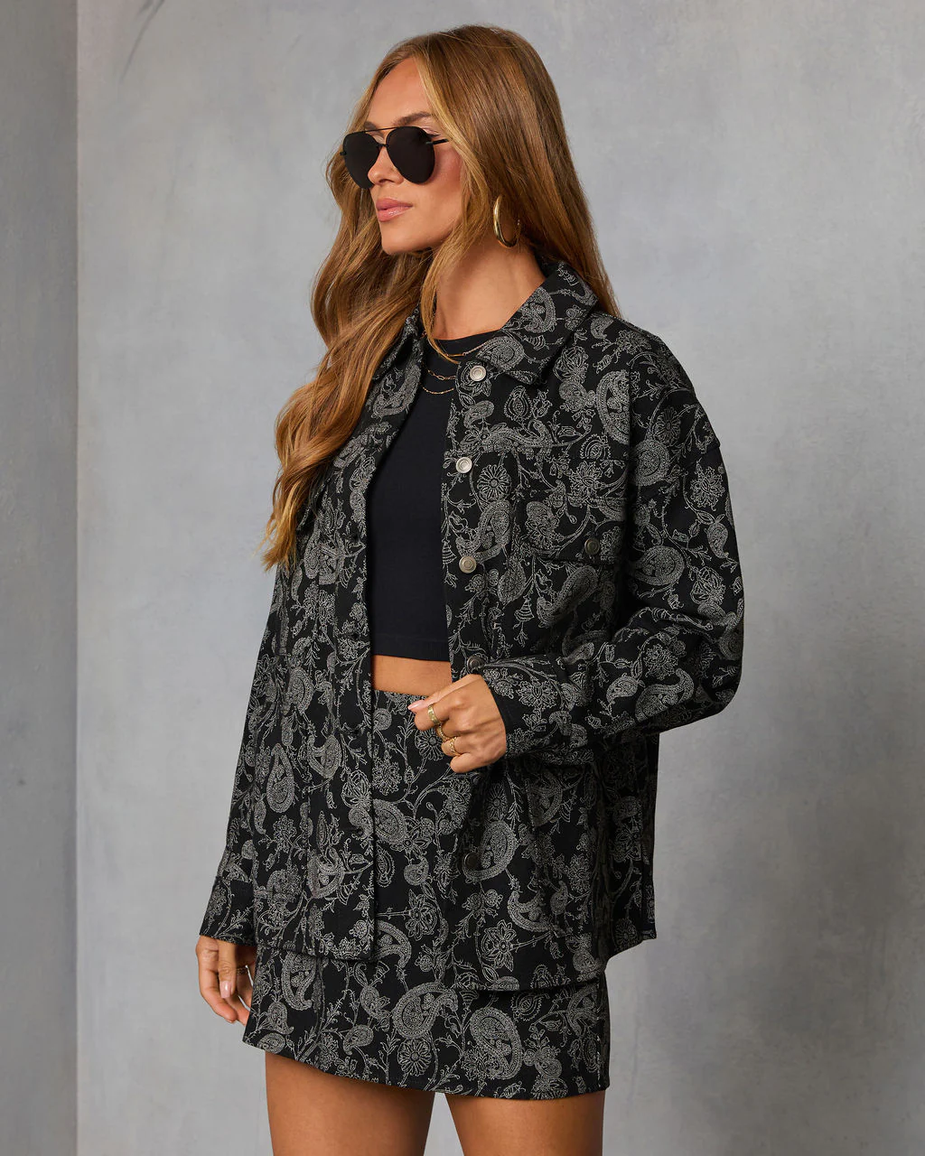Wanderlune Printed Shirt Jacket - Image 3