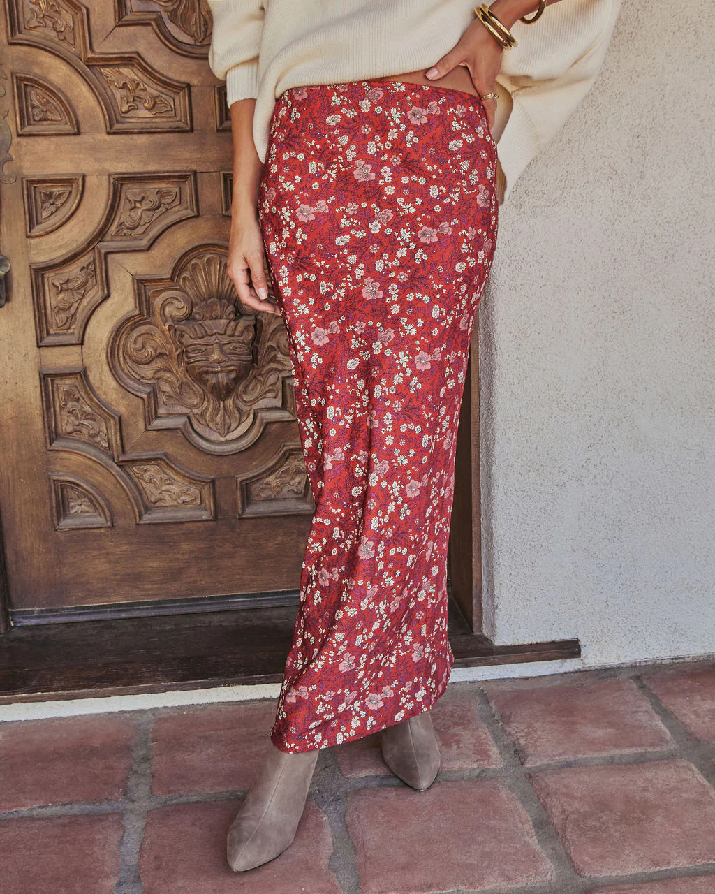 Warm Fade Printed Maxi Skirt - Image 2