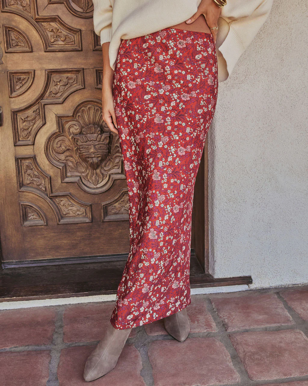 Warm Fade Printed Maxi Skirt - Image 3